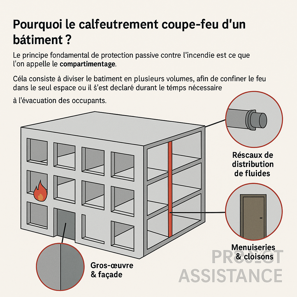 Illustration calfeutrement coupe-feu