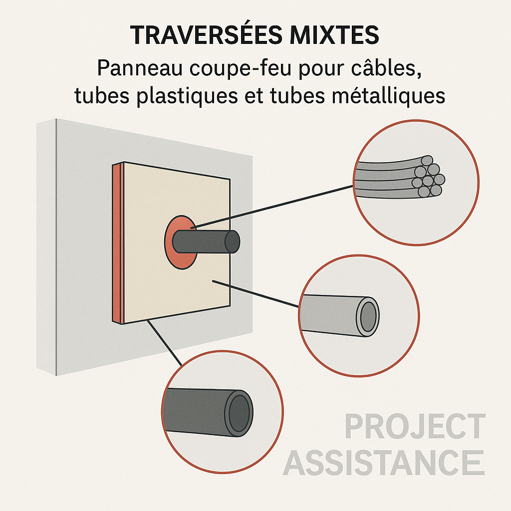 Illustration traversée mixte coupe-feu
